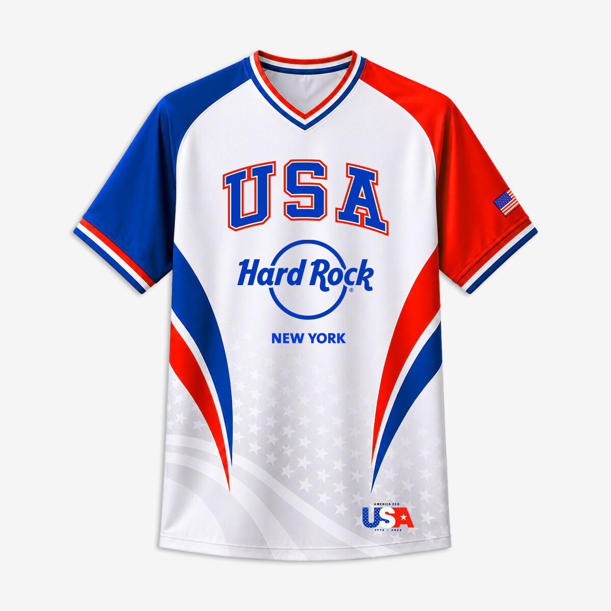USA Soccer V-Neck Tee in White | Online Rock Shop