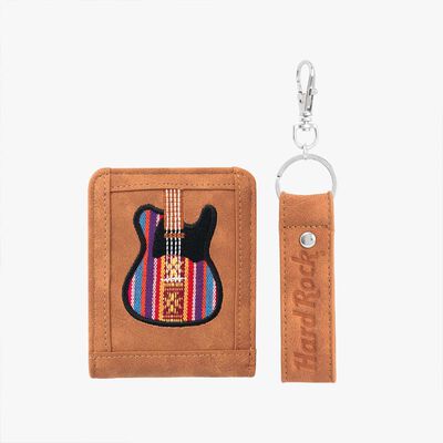 Guitar Applique Slim Bi-Fold Wallet and Key FOB Boxed Set Guitar Applique Slim Bi-Fold Wallet and Key FOB Boxed Set