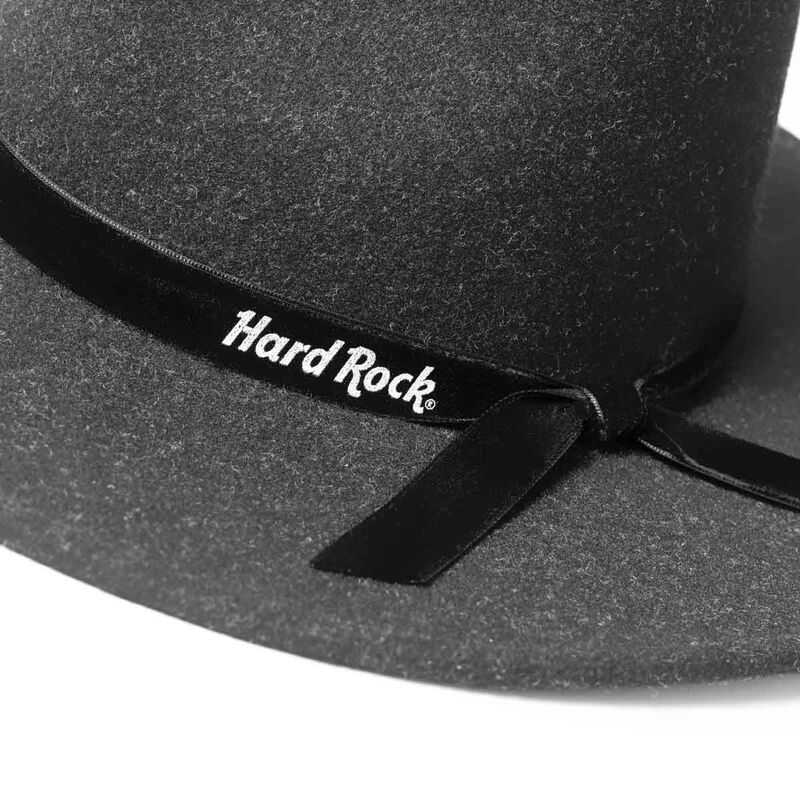 Black Large Brim Hat with Velvet Band image number 1
