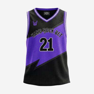 Bet Basketball Jersey in Black and Purple