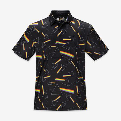 Pink Floyd Dark Side All-Over Prism Polo in Black Pink Floyd Dark Side All-Over Prism Polo in Black