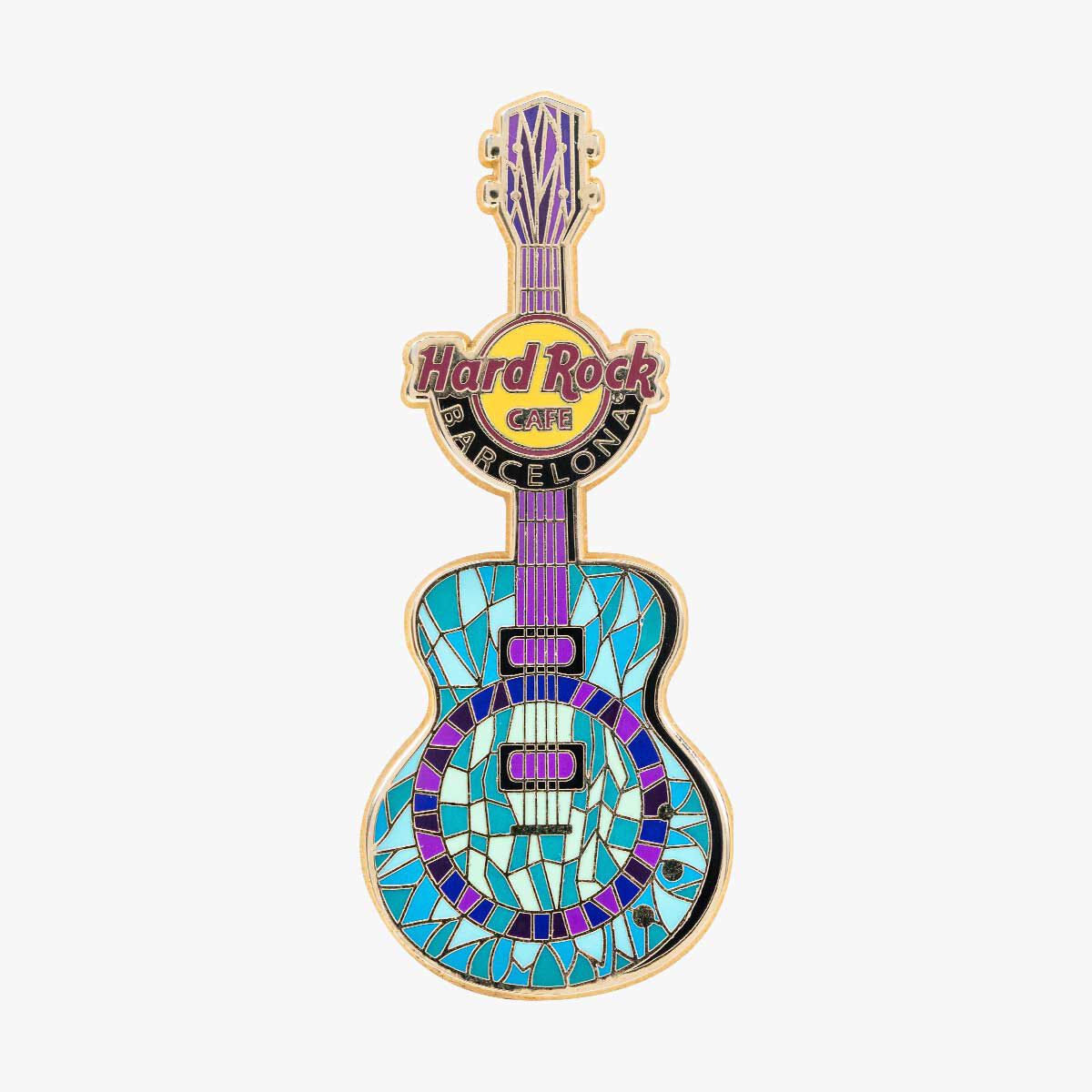 Barcelona Mosaic Guitar Pin | Online Rock Shop