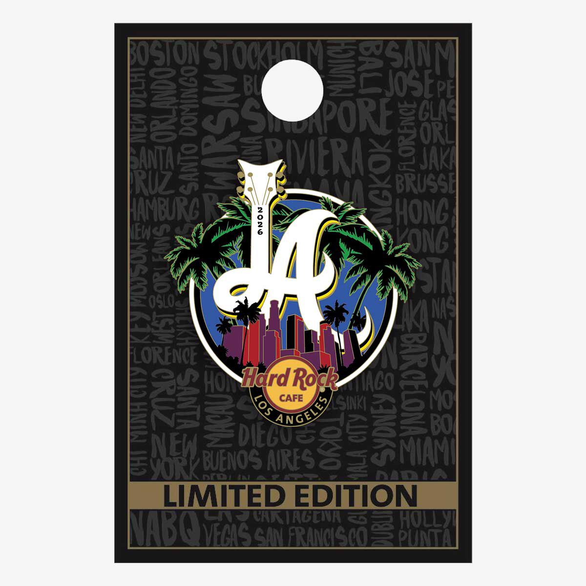 Hard Rock Global Logo Series 限定ピンセット Hard Rock Cafe Los Angeles 2026 LA City Emblem Limited Edition Pin