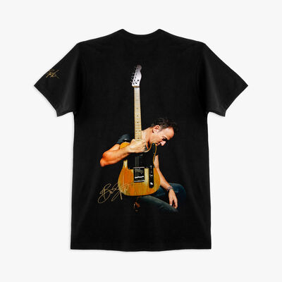 Adult Fit Bruce Springsteen Photo Tee in Black Adult Fit Bruce Springsteen Photo Tee in Black