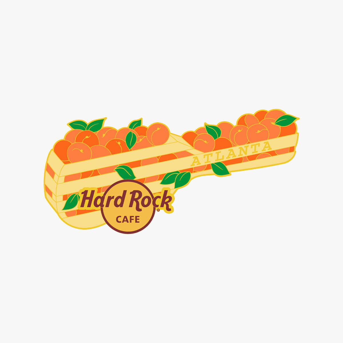 Atlanta Peach Crate Guitar Pin | Online Rock Shop