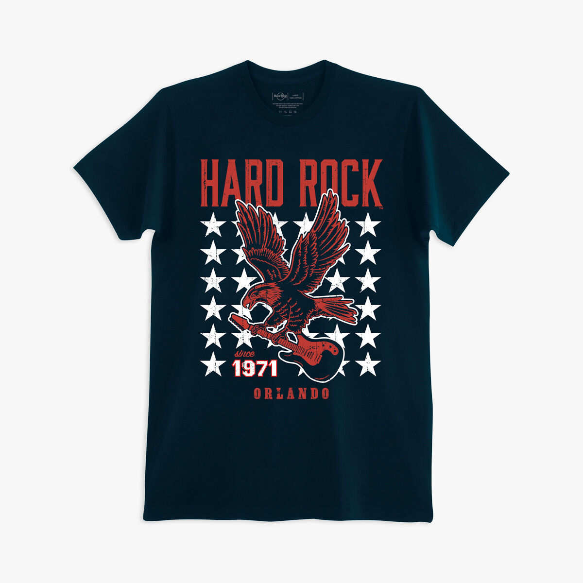 Hard Rock Americana Eagle Guitar Tee in Navy | Online Rock Shop