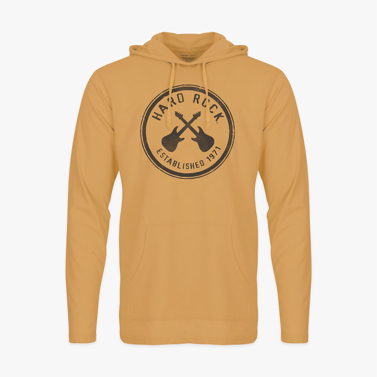 Hard Rock Cross Guitars Harbor Adult Fit Hoodie in Faded Gold