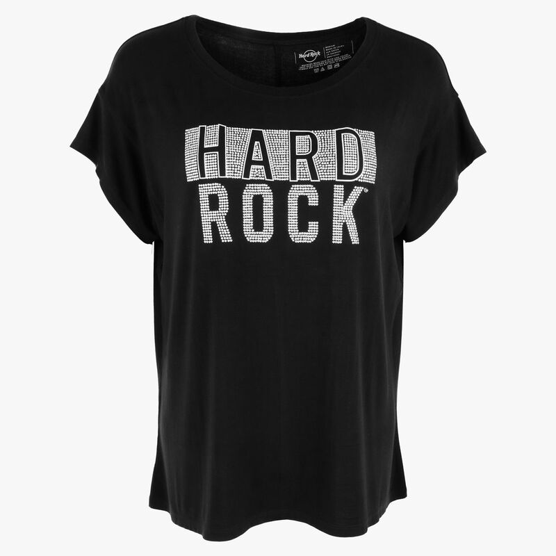 Metallic Silver Studs Logo Ladies Tee by Hard Rock image number 1