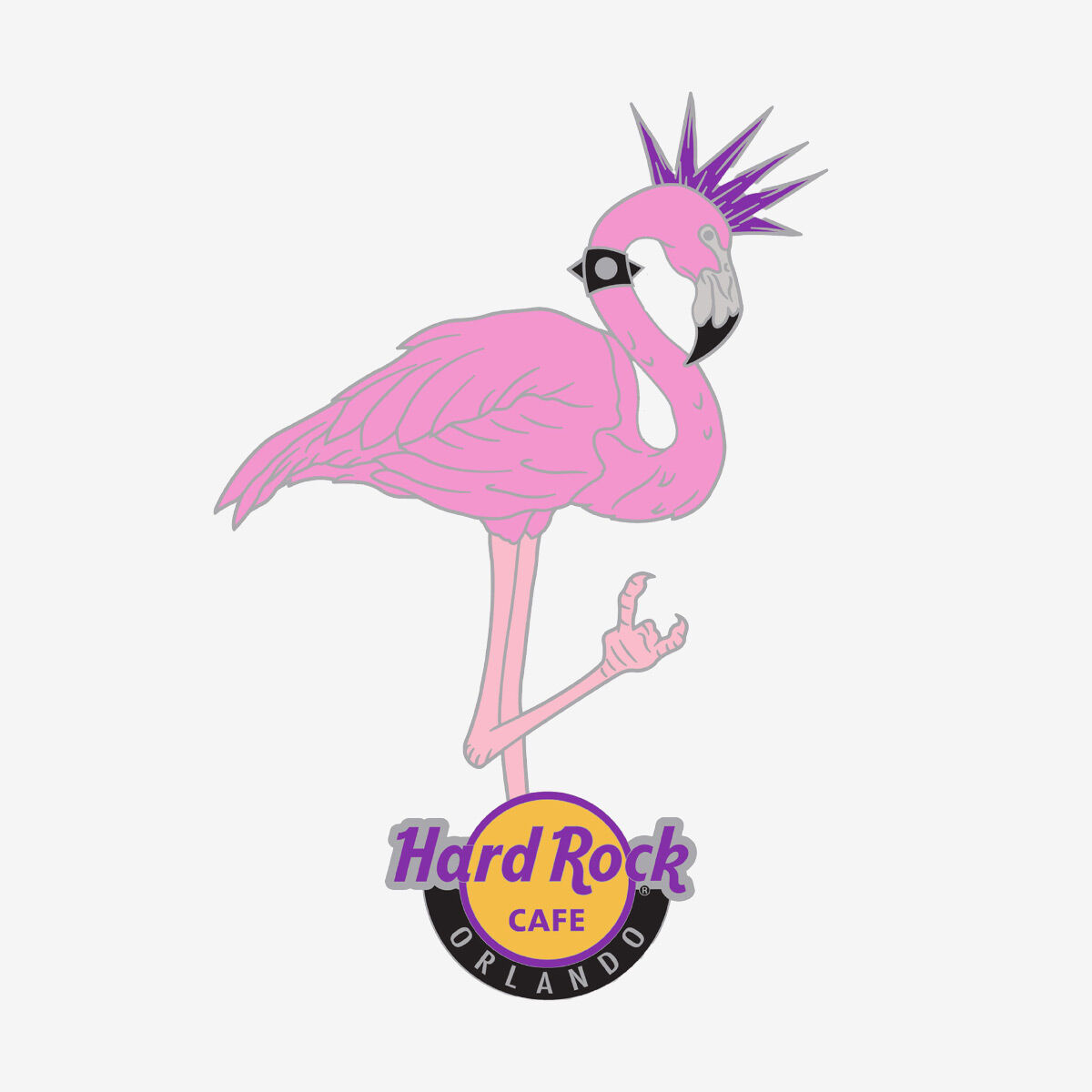 Orlando Punk Flamingo Pin | Online Rock Shop