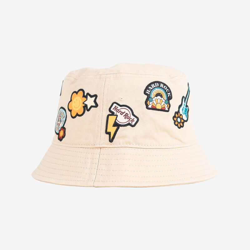 Hard Rock Music Festival Bucket Hat with Patches in Khaki  display picture 1