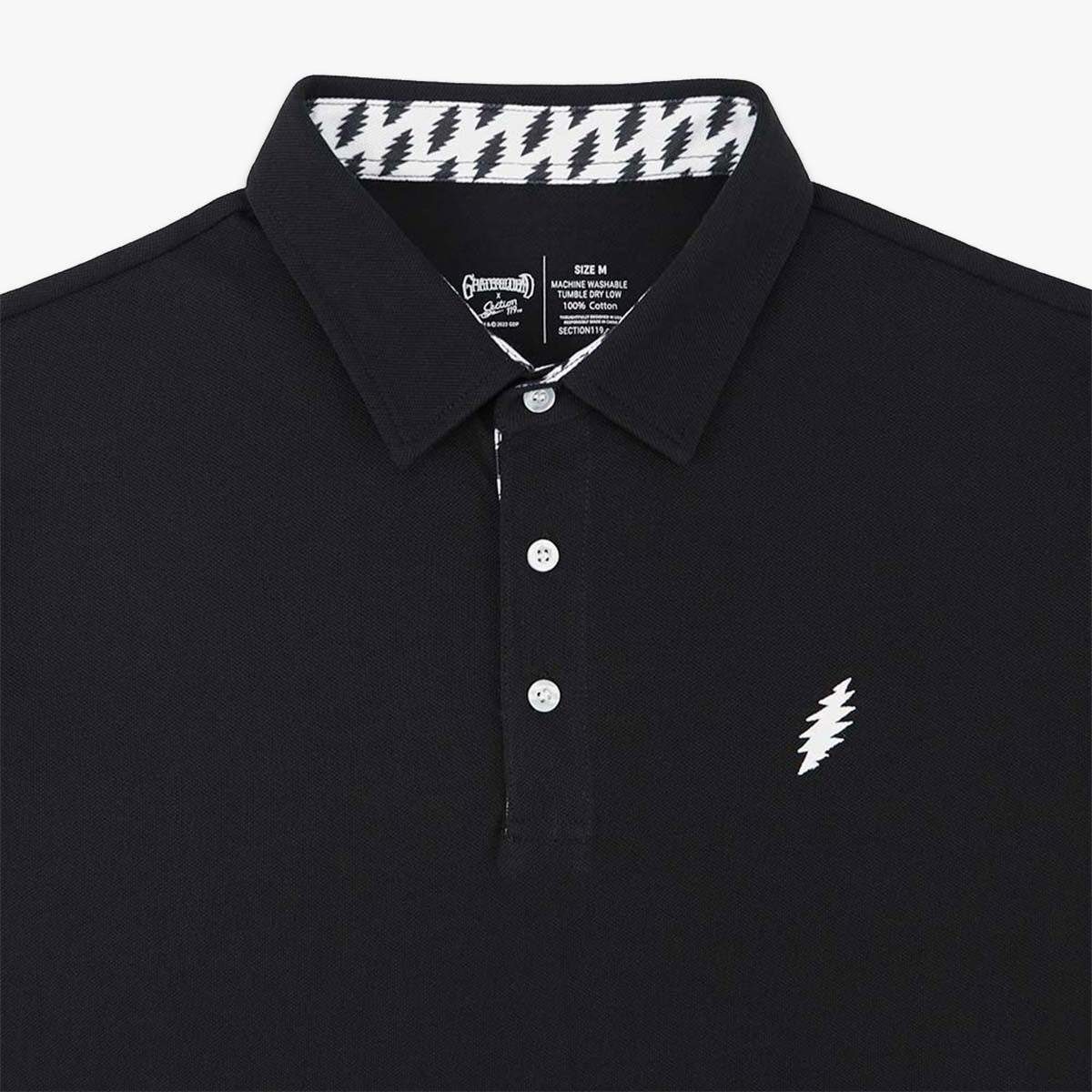 【SEAL限定商品】 Grateful Dead Shop Rock Online | Black in Polo Pique Bolt Simple トップス