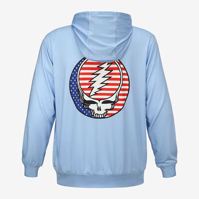 Grateful Dead Stealie UPF50 Hoodie in Light Blue Grateful Dead Stealie UPF50 Hoodie in Light Blue