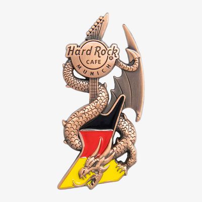 3D Dragon and Flag Guitar Pin 3D Dragon and Flag Guitar Pin