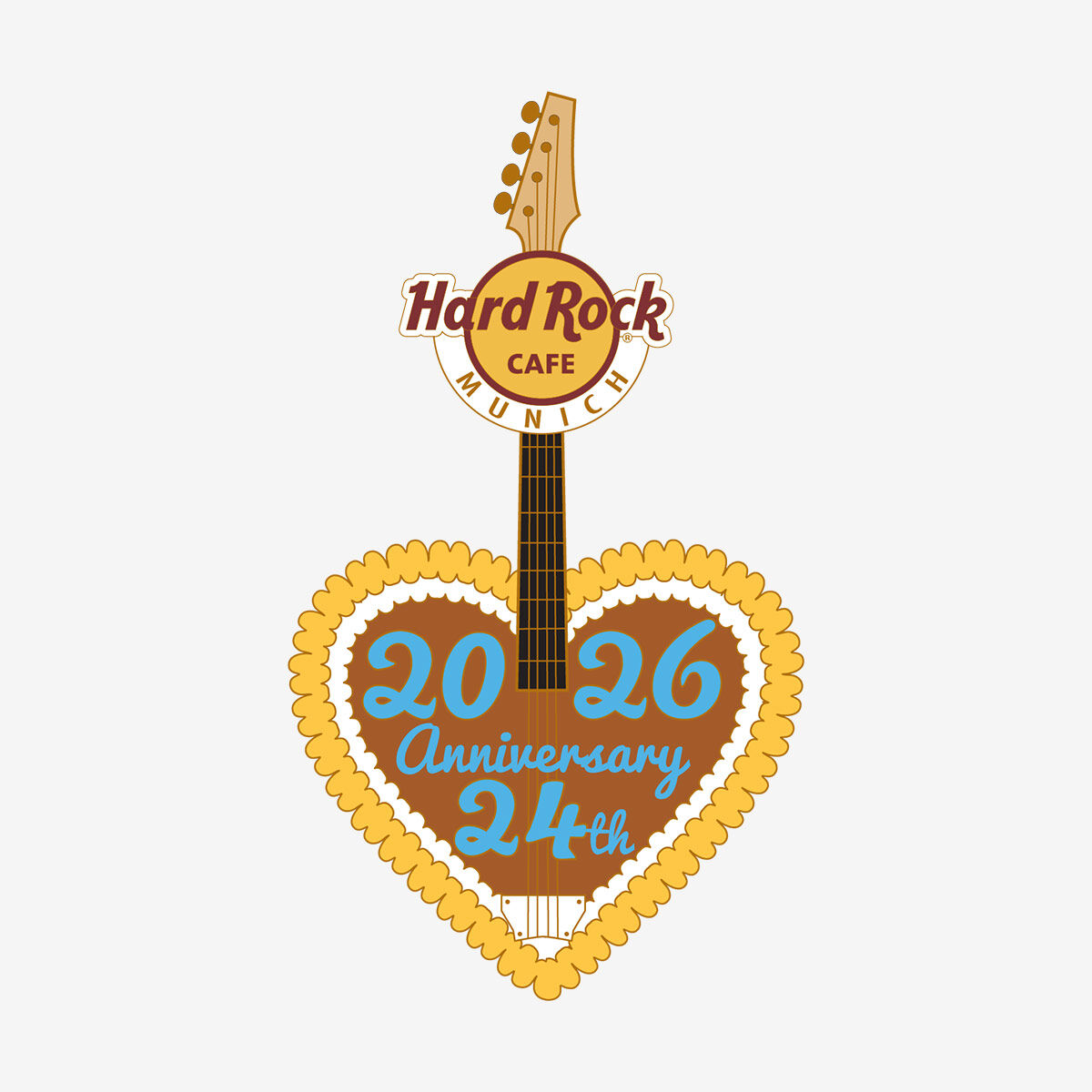 Hard Rock Munich Lebkuchen Anniversary Guitar 2026 Collectible Pin