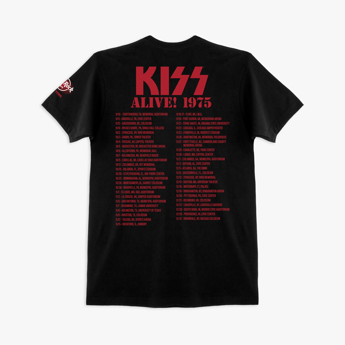 Hard Rock x KISS Alive Photo Adult Fit Tee in Black | Online Rock Shop