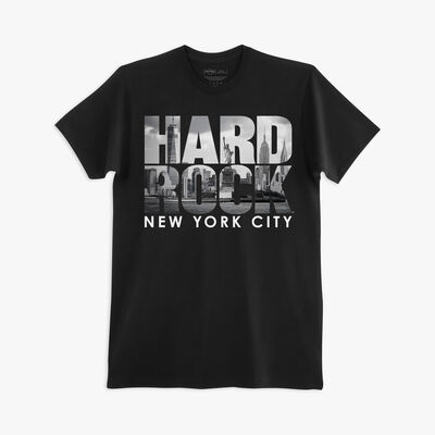 Adult Fit New York Skyline Tee in Black