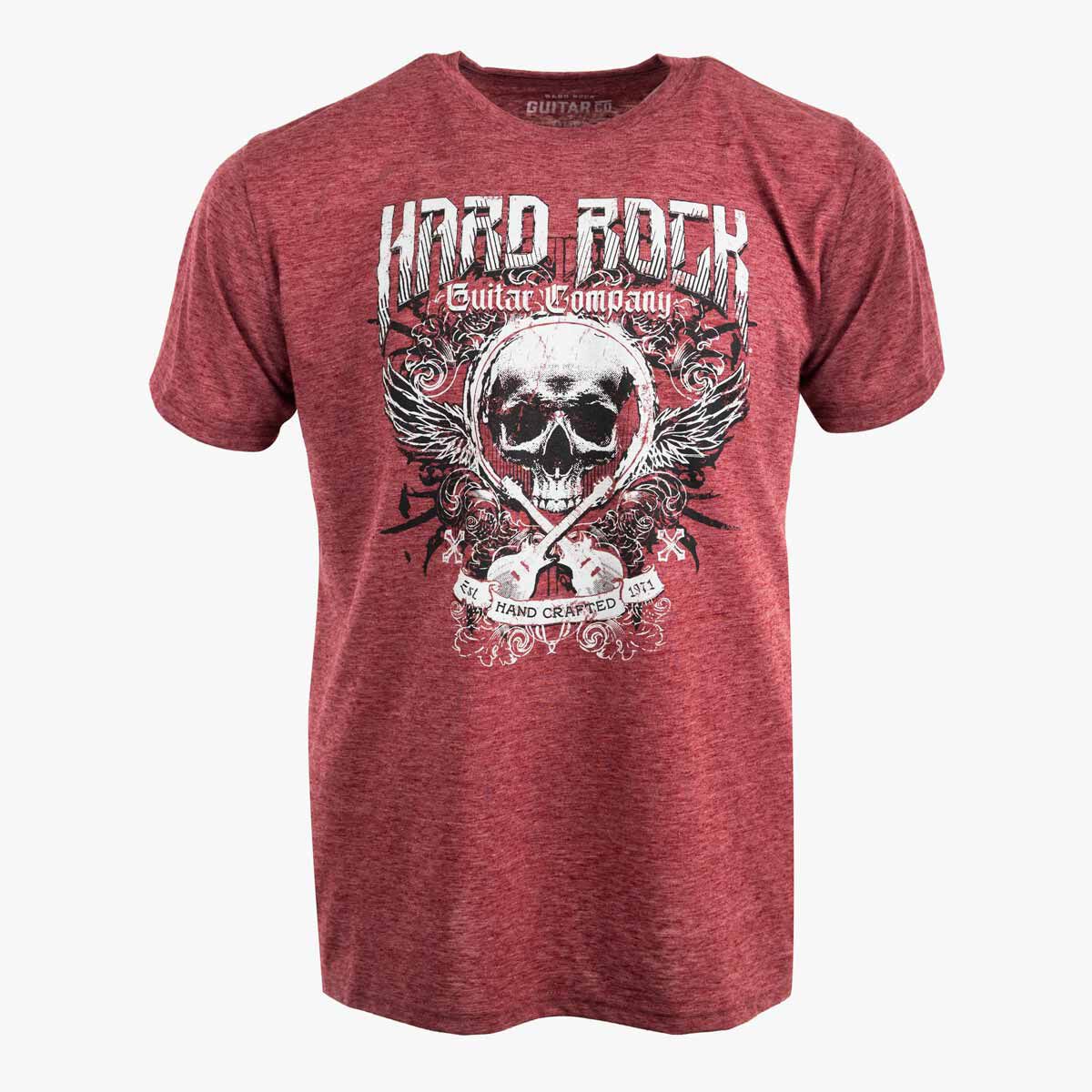 Guitar Company Relaxed Fit Skull Tee in Marbled Maroon
