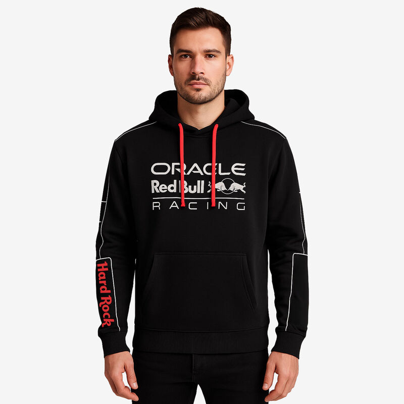 Hard Rock x Oracle Red Bull Racing Piping Pullover Hoodie in Black 