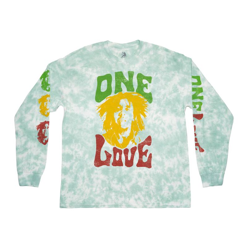 Bob Marley Adult Fit Long Sleeve One Love Tee Green image number 7