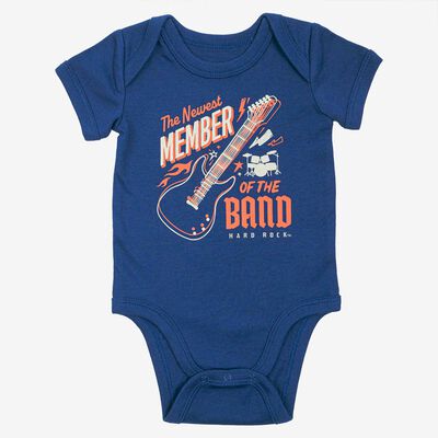 Rock Kids Baby Onesie in Navy with Band Member Design Rock Kids Baby Onesie in Navy with Band Member Design