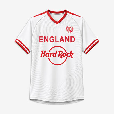 England Soccer V Neck Tee in White