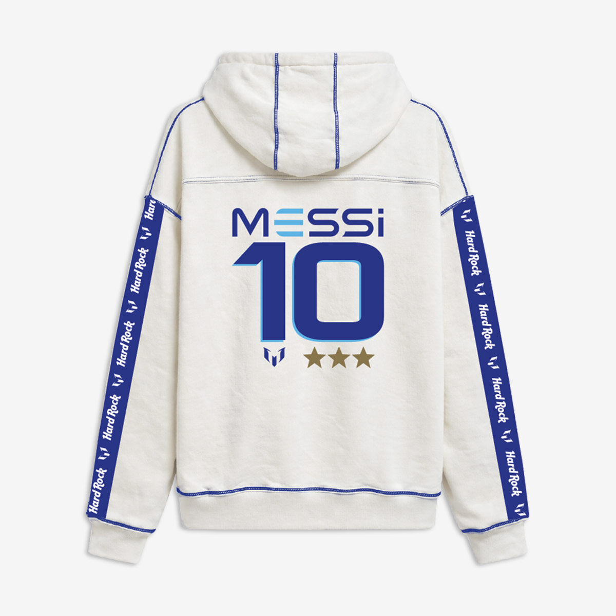 Hard Rock x Messi 2026 Contrast Stitch Hoodie in White | Online
