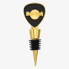 Hard Rock Metallic Wine Bottle Stopper in Black and Gold