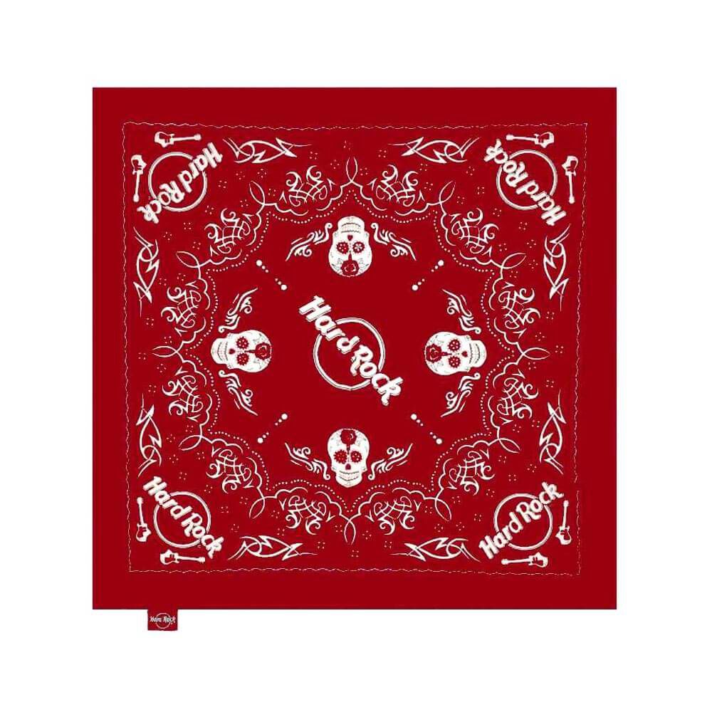 Logo Skull & Guitars Bandana Red | Online Rock Shop