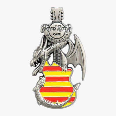 3D Dragon and Flag Guitar Pin 3D Dragon and Flag Guitar Pin