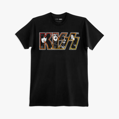 Adult Fit KISS Collab Tee in Black