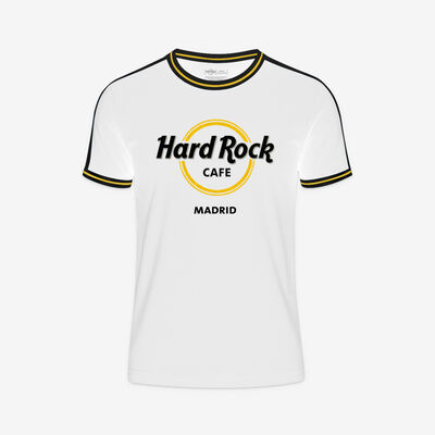 Adult Fit Madrid Ringer Tee in White and Black