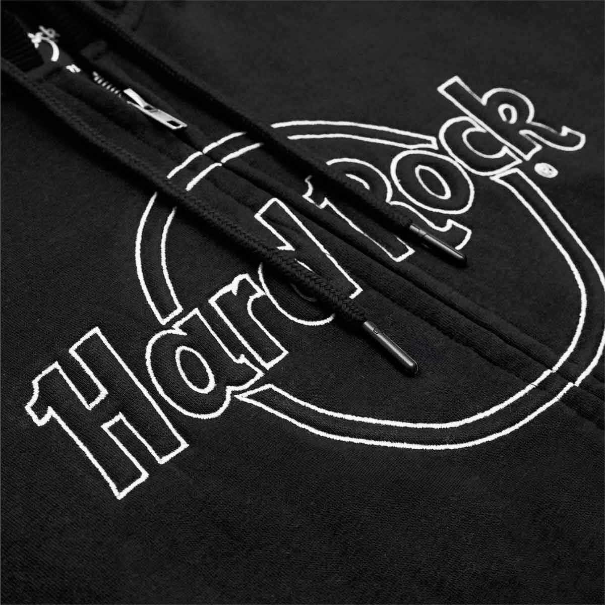 Adult Fit Logo Embroidery Zip Hoodie in Black | Online Rock Shop