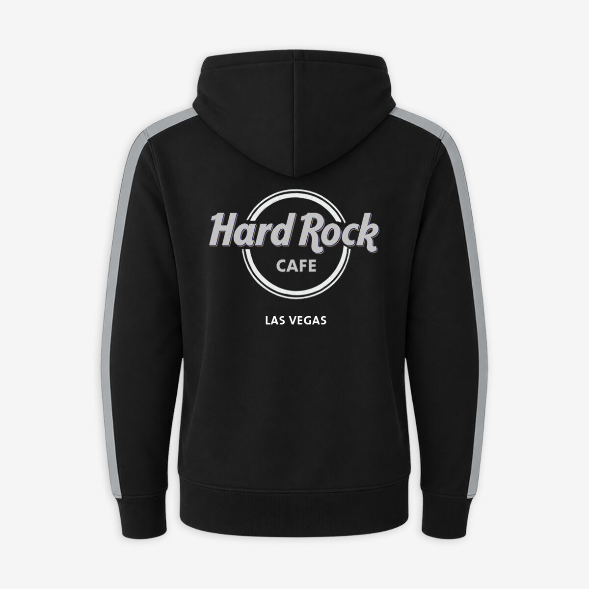 Hard Rock Cafe Las Vegas Full Zip Fleece Hoodie Black Silver