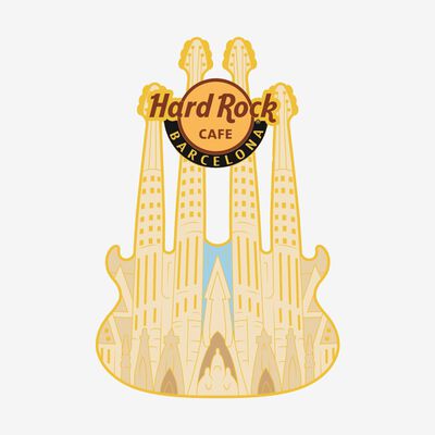 Hard Rock Barcelona Sagrada Familia Cathedral Guitar Pin Barcelona Sagrada Familia Guitar Pin