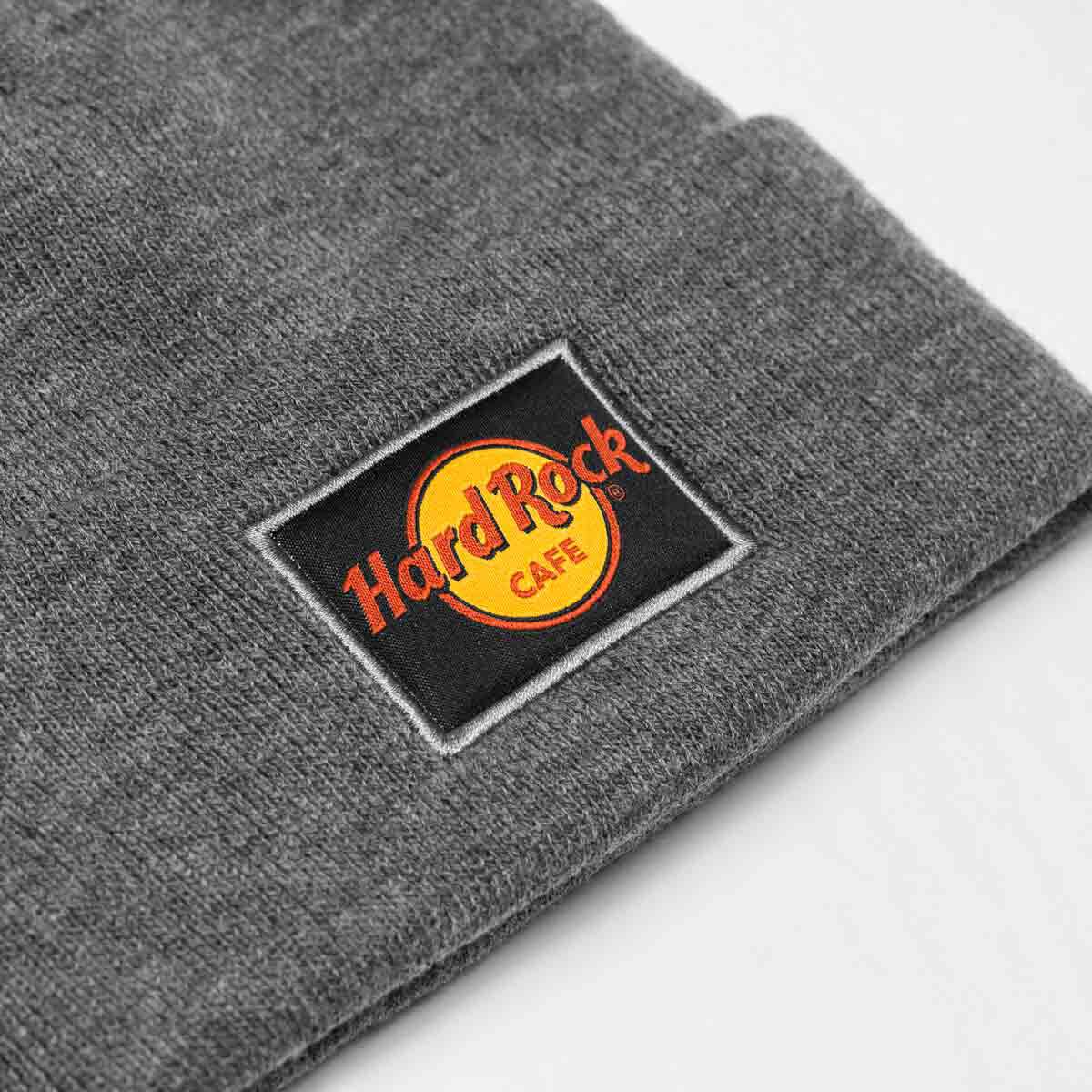 HR Woven Label Logo Fold Over Beanie Grey | Online Rock Shop