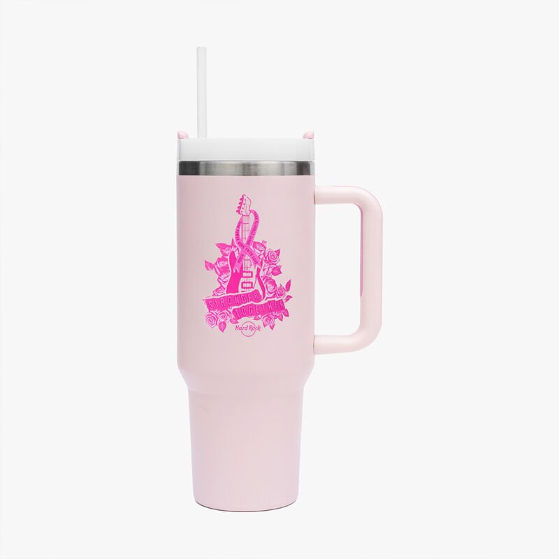 Pinktober Stainless Steel XL Tumbler with Handle | Online Rock Shop