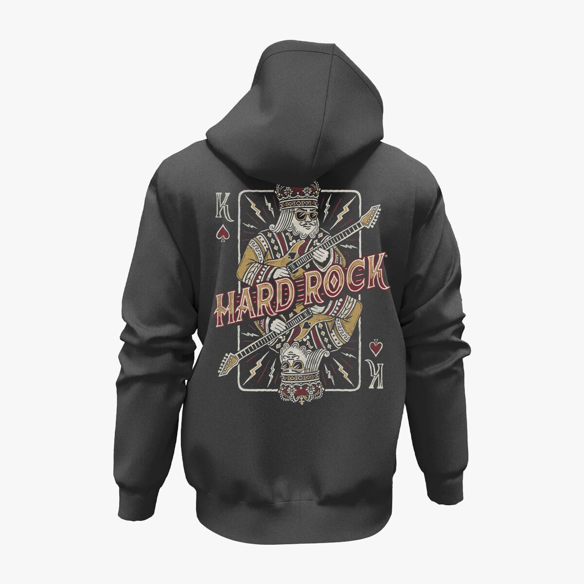 Hard Rock Hotel スタジャン Sサイズ King of Spades Adult Fit Full Zip Hoodie in Charcoal | Online Rock
