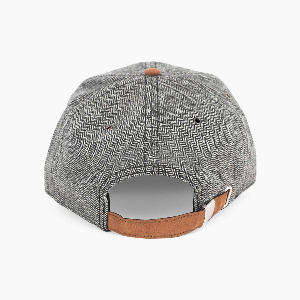 Black Herringbone Hat with Brown Visor | Online Rock Shop