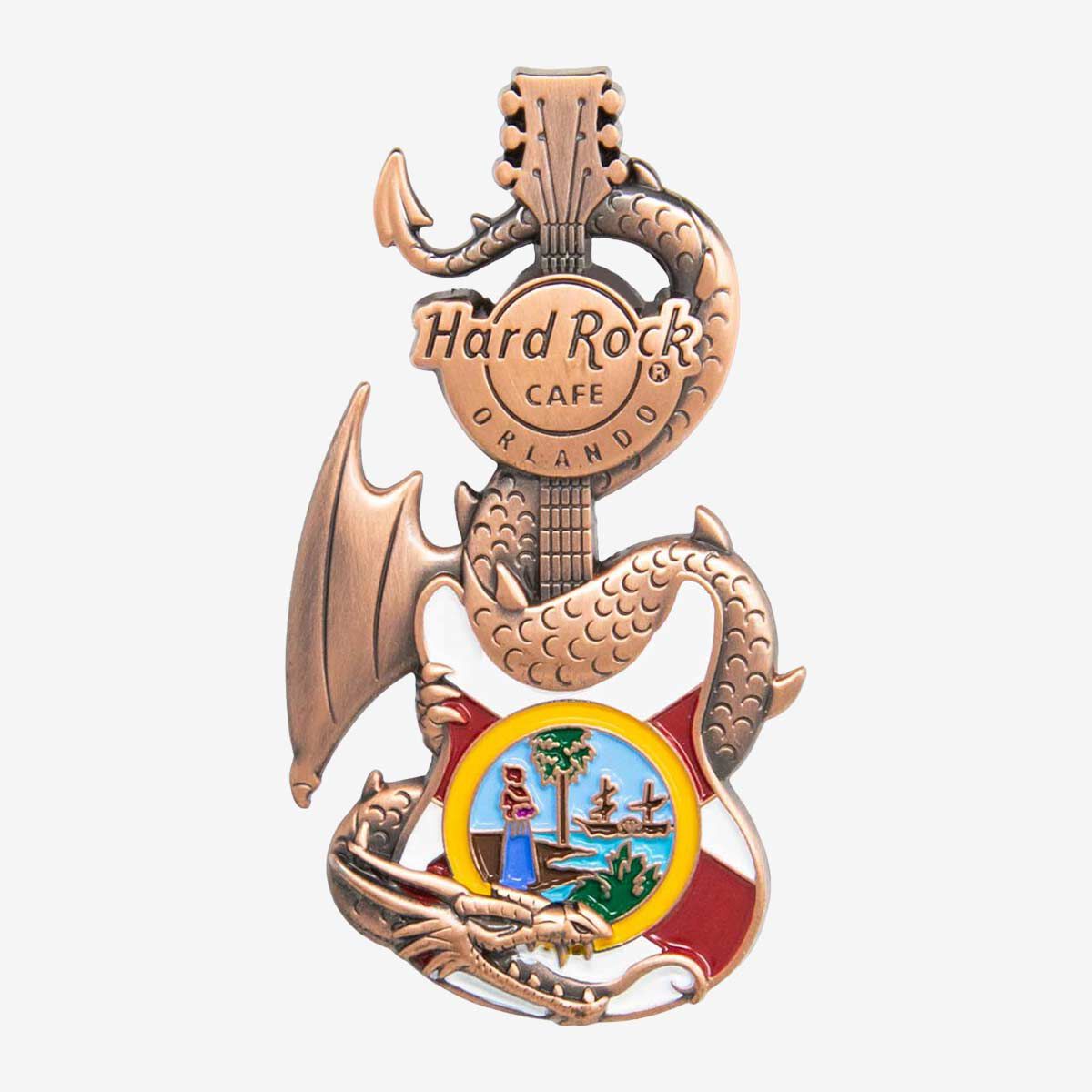 3D Dragon and Flag Guitar Pin | Online Rock Shop