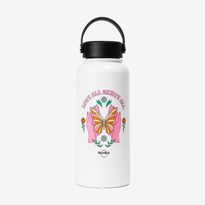 Music Festival Love All Serve All Water Bottle in White 32oz Music Festival Love All Serve All Water Bottle in White 32oz