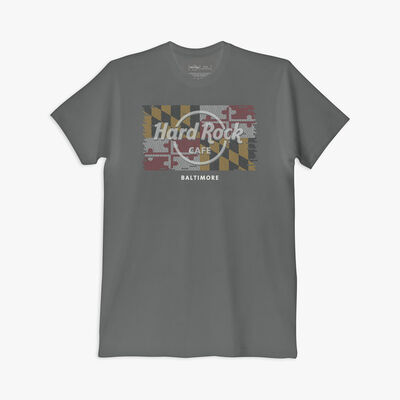 Repeat City Local Flag Tee In Charcoal Gray