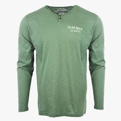 Guitar Company Hybrid Henley Longsleeve Tee in Military Green Guitar Company Hybrid Henley Longsleeve Tee in Military Green