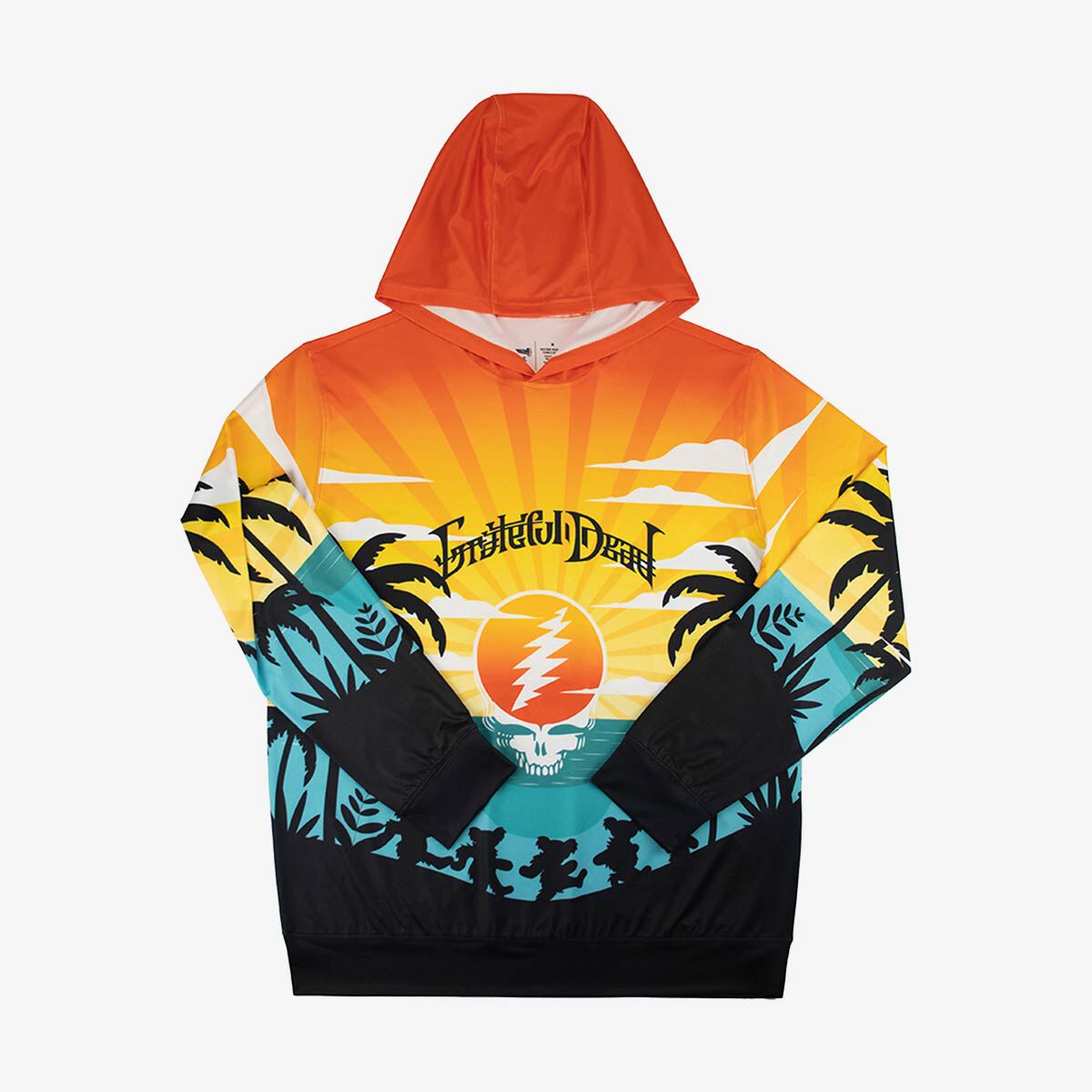 Grateful Dead Rising Sun UPF50 Hoodie in Tie-Dye Orange