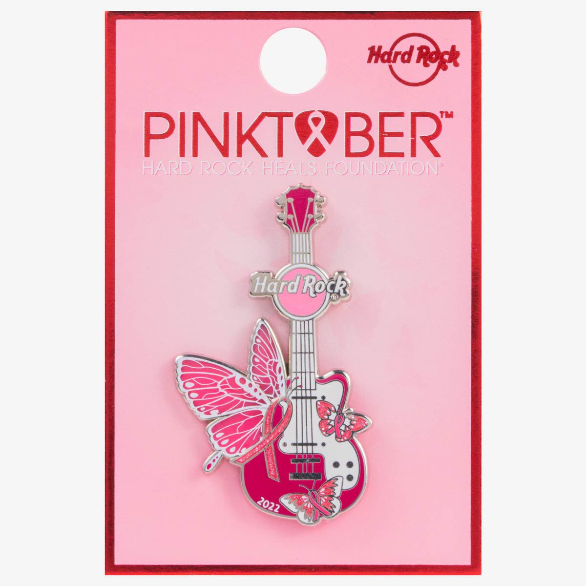 Hard Rock Pinktober Butterfly Guitar Pin 2022 | Online Rock Shop