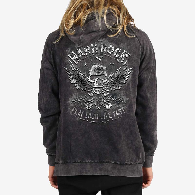 Guitar Company Adult Fit Pullover with Skull Design in Vint Black image number 3