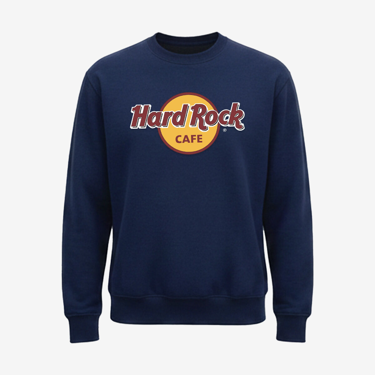 Hard Rock Classic Logo Crewneck Fleece Pullover in Navy | Online