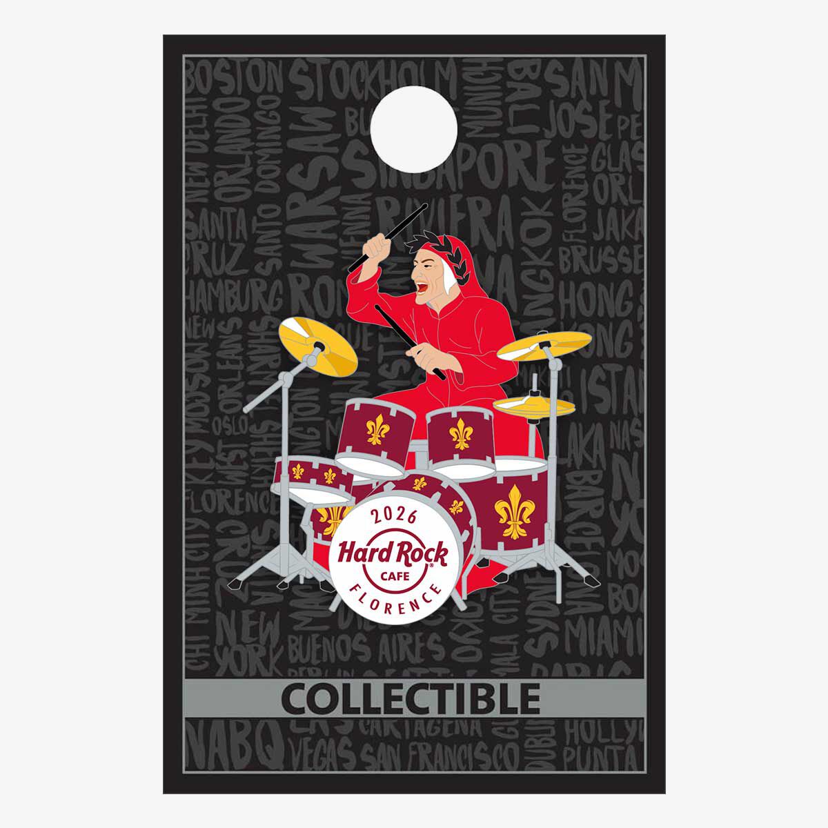 ☆新品☆Hard Rock Cafe Florence ピンバッジ 2026 Hard Rock Florence Dante Drummer 2026 Collectible Pin | Online