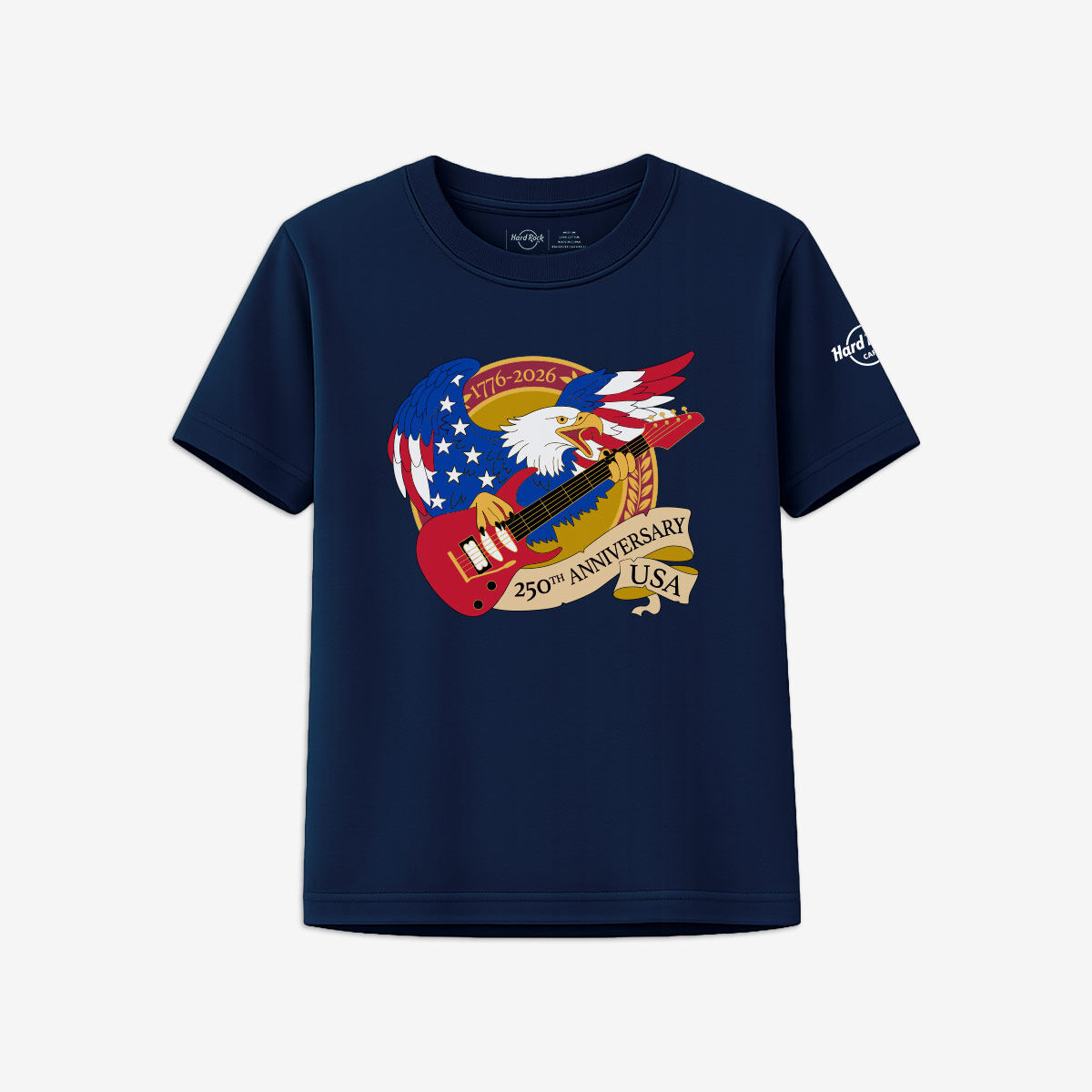 Youth Fit 250th Anniversary Tee in Navy | Hard Rock Shop | Online