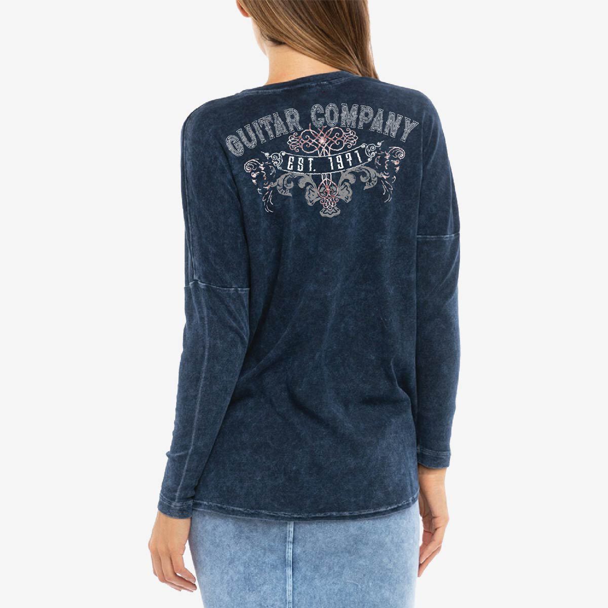 【国内正規総代理店アイテム】 Guitar Company Slim Fit Dropshoulder Longsleeve Tee in Navy トップス