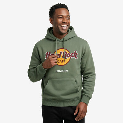 High Def Classic Logo Fleece Hoodie in Olive